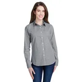 Artisan Collection By Reprime Ladies' Microcheck Gingham Long-Sleeve Cotton Shirt RP320