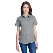 Artisan Collection By Reprime Ladies' Microcheck Gingham Short-Sleeve Cotton Shirt RP321