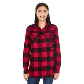 Burnside Ladies' Plaid Boyfriend Flannel Shirt B5210