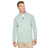 Devon & Jones CrownLux Performance Men's Clubhouse Micro-Stripe Quarter-Zip DG480