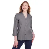 Devon & Jones Ladies' Crown Collection Stretch Pinpoint Chambray 3/4 Sleeve Blouse DG562W