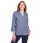 Devon & Jones Ladies' Crown Collection Stretch Pinpoint Chambray 3/4 Sleeve Blouse DG562W