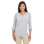 Devon & Jones Ladies' Perfect Fit Y-Placket Convertible Sleeve Knit Top DP186W