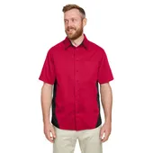 Harriton Men's Tall Flash IL Colorblock Short Sleeve Shirt M586T