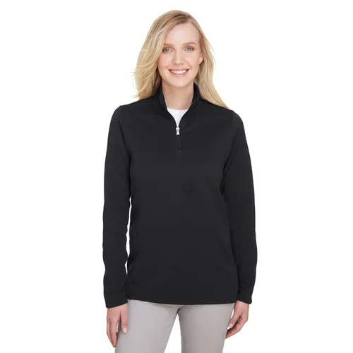 Ultraclub Ladies' Coastal Pique Fleece Quarter-Zip UC792W. Decorated in seven days or less.