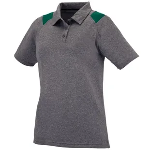 Womens 3-Button, Graphite Heather w/contrasting Shoulder Inserts Polo Shirt
