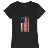 Rapid Dominance Graphic V-Neck Distressed Flag Shirt GS2-800