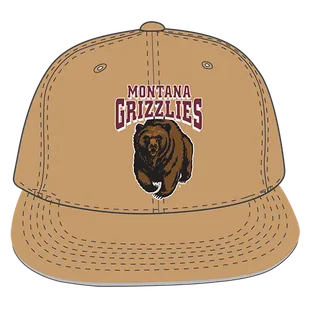 W Republic Velvet Snapback Cap Montana Grizzlies 1024-191
