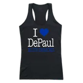 W Republic Women's I Love Tank Shirt Depaul Blue Demons 532-121