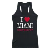 W Republic Women's I Love Tank Shirt Miami Of Ohio Redhawks 532-131