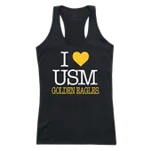 W Republic Women's I Love Tank Shirt Southern Mississippi Golden Eagles 532-151