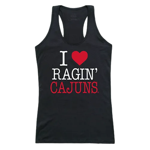 W Republic Women's I Love Tank Shirt Louisiana Lafayette Ragin Cajuns 532-189