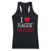 W Republic Women's I Love Tank Shirt Louisiana Lafayette Ragin Cajuns 532-189