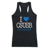 W Republic Women's I Love Tank Shirt Cal State San Bernardino Coyotes 532-207