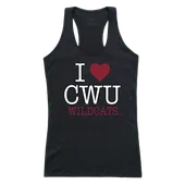 W Republic Women's I Love Tank Shirt Central Washington Wildcats 532-213