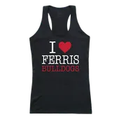 W Republic Women's I Love Tank Shirt Ferris State Bulldogs 532-301
