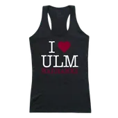 W Republic Women's I Love Tank Shirt Louisiana-Monroe Warhawks 532-331