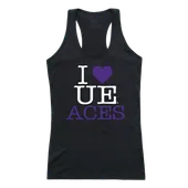 W Republic Women's I Love Tank Shirt University Of Evansville Purple Aces 532-424