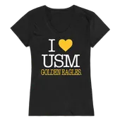 W Republic Women's I Love Shirt Southern Mississippi Golden Eagles 550-151