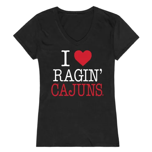 W Republic Women's I Love Shirt Louisiana Lafayette Ragin Cajuns 550-189