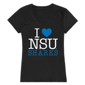 W Republic Women's I Love Shirt Nova Southeastern Sharks 550-358
