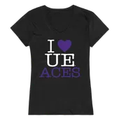 W Republic Women's I Love Shirt University Of Evansville Purple Aces 550-424