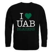 W Republic I Love Crewneck Sweatshirt Uab Blazers 552-101