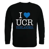 W Republic I Love Crewneck Sweatshirt Uc Riverside Highlanders 552-111