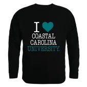 W Republic I Love Crewneck Sweatshirt Coastal Carolina Chanticleers 552-116