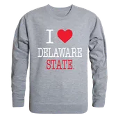 W Republic I Love Crewneck Sweatshirt Delaware State University Hornets 552-120