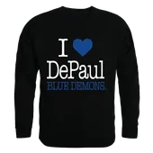 W Republic I Love Crewneck Sweatshirt Depaul Blue Demons 552-121