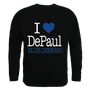 W Republic I Love Crewneck Sweatshirt Depaul Blue Demons 552-121