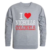 W Republic I Love Crewneck Sweatshirt Nicholls State Colonels 552-138