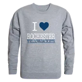 W Republic I Love Crewneck Sweatshirt University Of Rochester Yellowjackets 552-146