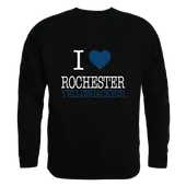 W Republic I Love Crewneck Sweatshirt University Of Rochester Yellowjackets 552-146