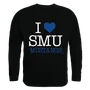 W Republic I Love Crewneck Sweatshirt Southern Methodist Mustangs 552-150