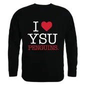 W Republic I Love Crewneck Sweatshirt Youngstown State Penguins 552-159