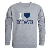 W Republic I Love Crewneck Sweatshirt California Davis Aggies 552-161