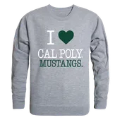 W Republic I Love Crewneck Sweatshirt Cal State Poly Pomona Broncos 552-167