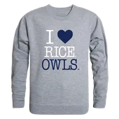 W Republic I Love Crewneck Sweatshirt Rice Owls 552-172