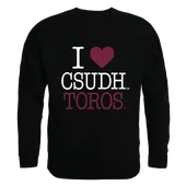 W Republic I Love Crewneck Sweatshirt Cal State Dominguez Hills Toros 552-175