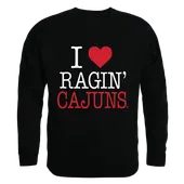 W Republic I Love Crewneck Sweatshirt Louisiana Lafayette Ragin Cajuns 552-189