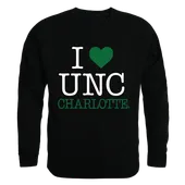 W Republic I Love Crewneck Sweatshirt North Carolina Charlotte 49Ers 552-194