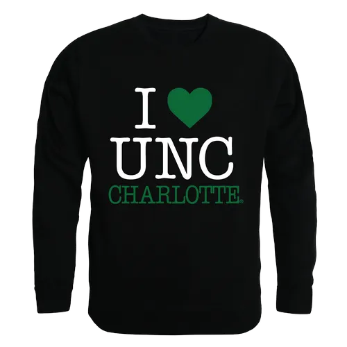 W Republic I Love Crewneck Sweatshirt North Carolina Charlotte 49Ers 552-194