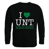 W Republic I Love Crewneck Sweatshirt North Texas Mean Green 552-195