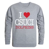 W Republic I Love Crewneck Sweatshirt Cal State Channel Islands Dolphins 552-204