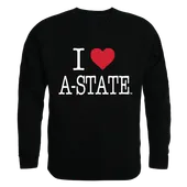 W Republic I Love Crewneck Sweatshirt Arkansas State Red Wolves 552-211