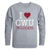 W Republic I Love Crewneck Sweatshirt Central Washington Wildcats 552-213