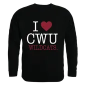 W Republic I Love Crewneck Sweatshirt Central Washington Wildcats 552-213