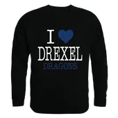 W Republic I Love Crewneck Sweatshirt Drexel University Dragons 552-215